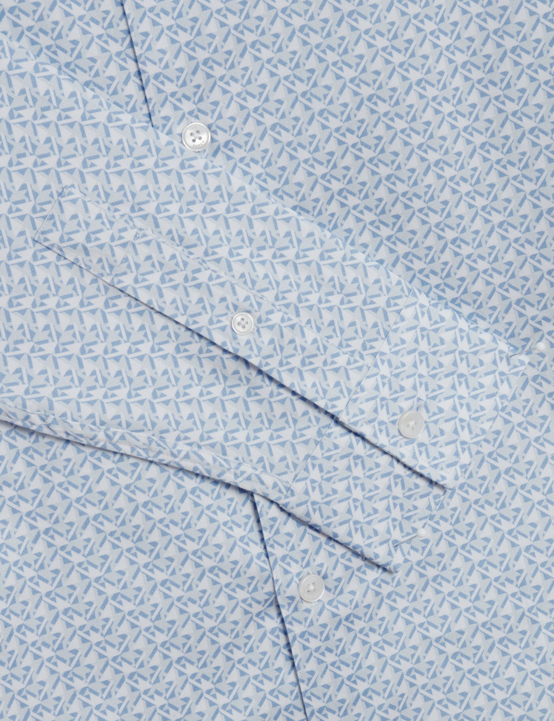 Men ALPHAIS - Regular Fit Geometric Pure Cotton Shirt - Ted Baker