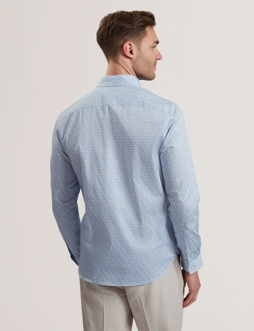 Men ALPHAIS - Regular Fit Geometric Pure Cotton Shirt - Ted Baker