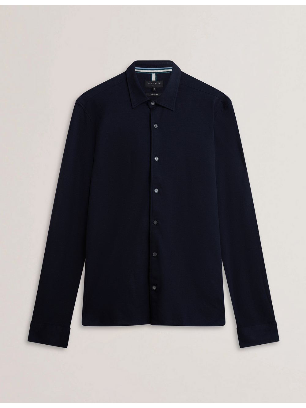 Men LUCKEY - Long Sleeve Pique Cotton Jersey Shirt - Ted Baker