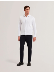 Men LUCKEY - Long Sleeve Pique Cotton Jersey Shirt - Ted Baker