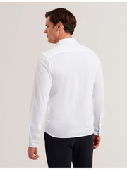 Men LUCKEY - Long Sleeve Pique Cotton Jersey Shirt - Ted Baker