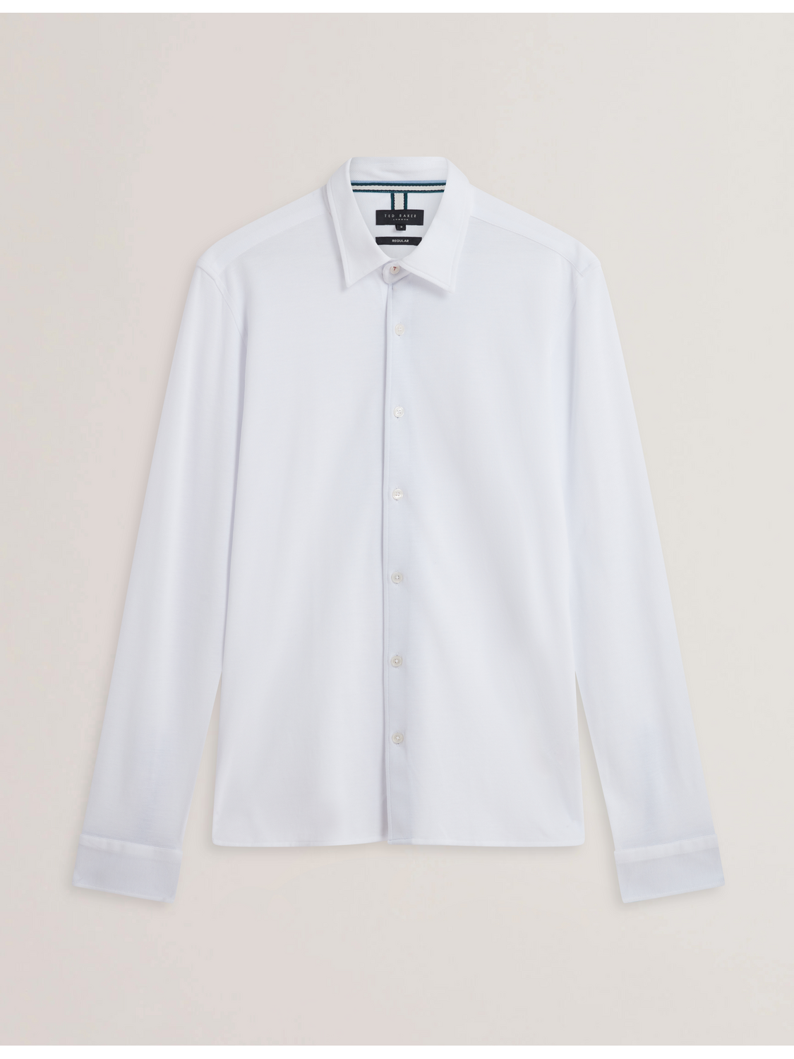 Men LUCKEY - Long Sleeve Pique Cotton Jersey Shirt - Ted Baker