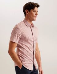 Men Lacesho - Short Sleeve Geo Printed Shirt - Ted Baker