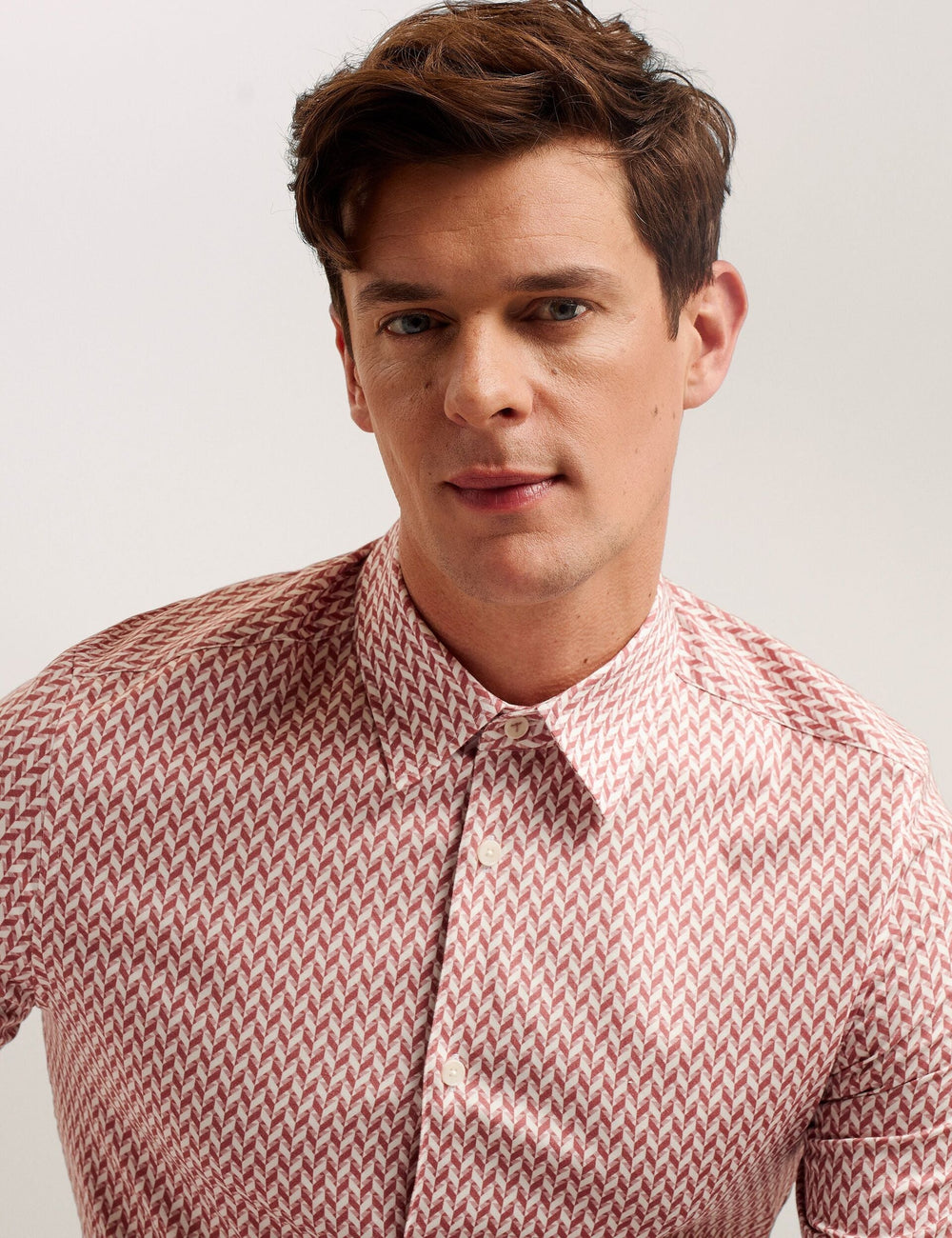 Men Lacesho - Short Sleeve Geo Printed Shirt - Ted Baker