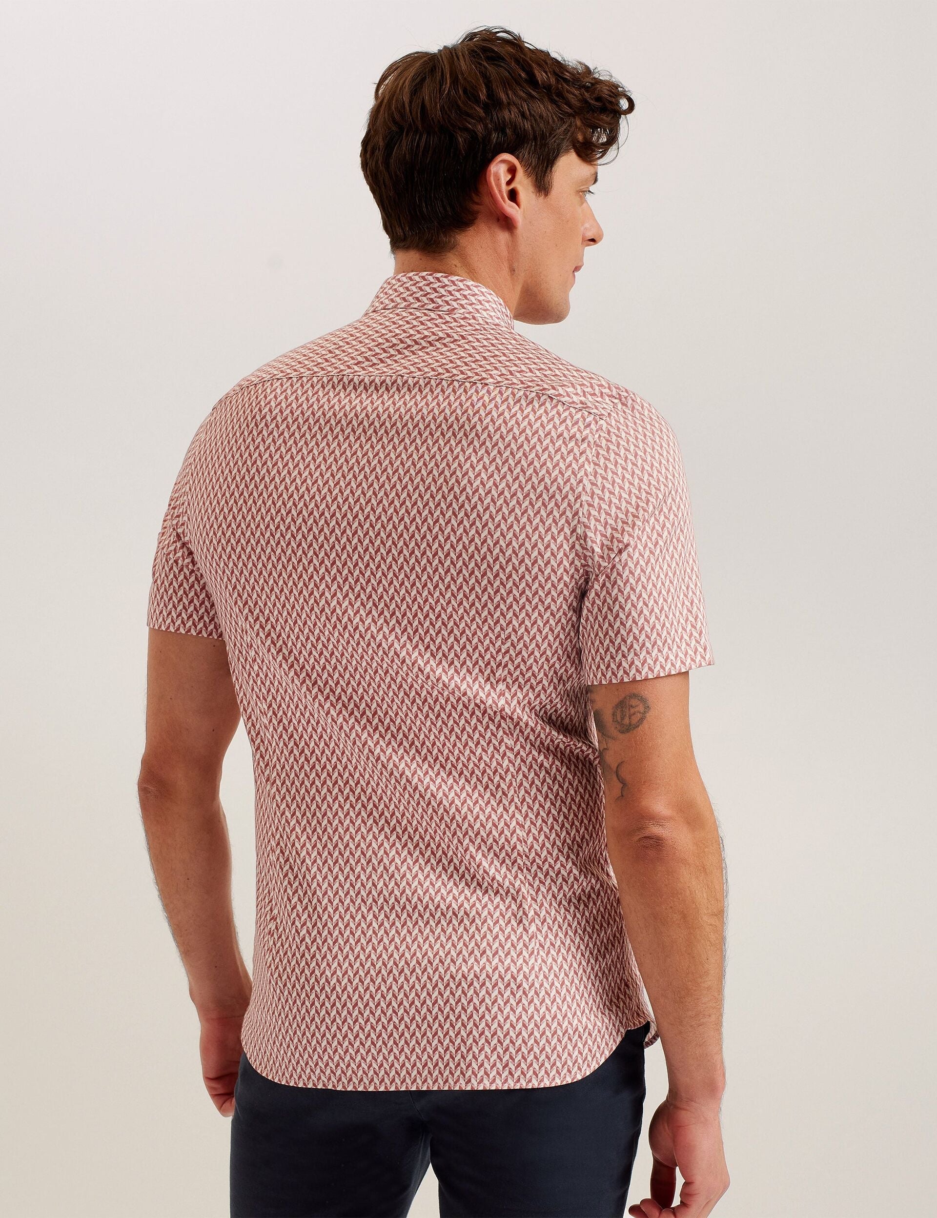Men Lacesho - Short Sleeve Geo Printed Shirt - Ted Baker