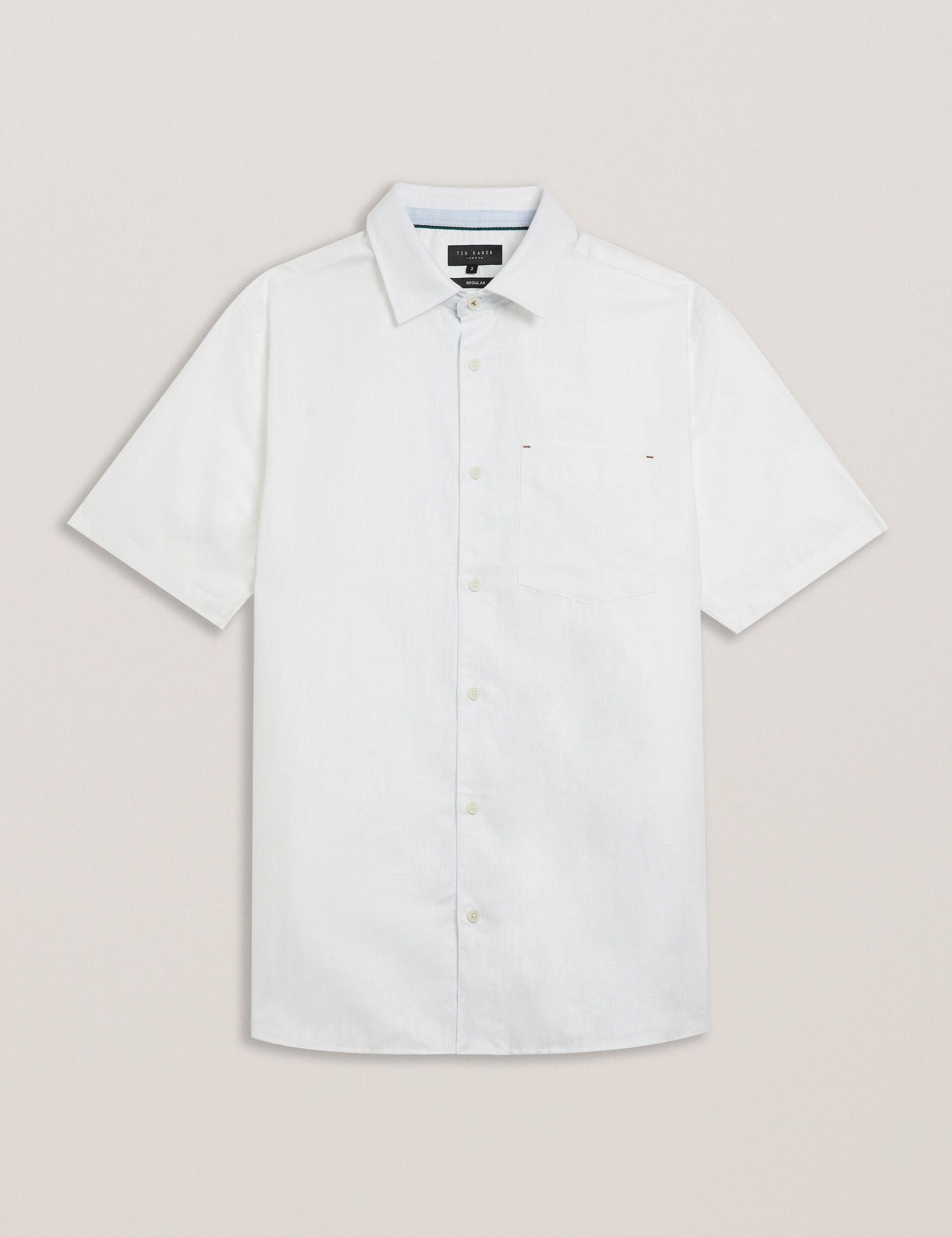Men PALOMAS - Short Sleeve Textured Linen Cotton Shirt - Ted Baker
