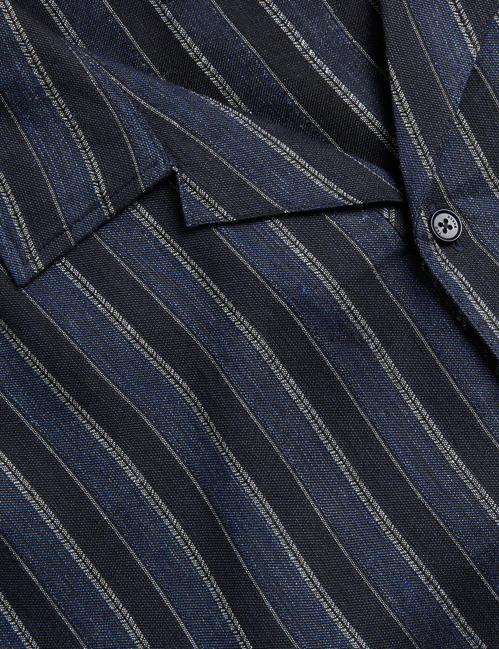 Men FRANCOI - Striped Cotton Linen Short Sleeve Shirt - Ted Baker