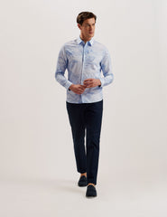 Men WALESBY - Sketched Floral Print Cotton Shirt - Ted Baker