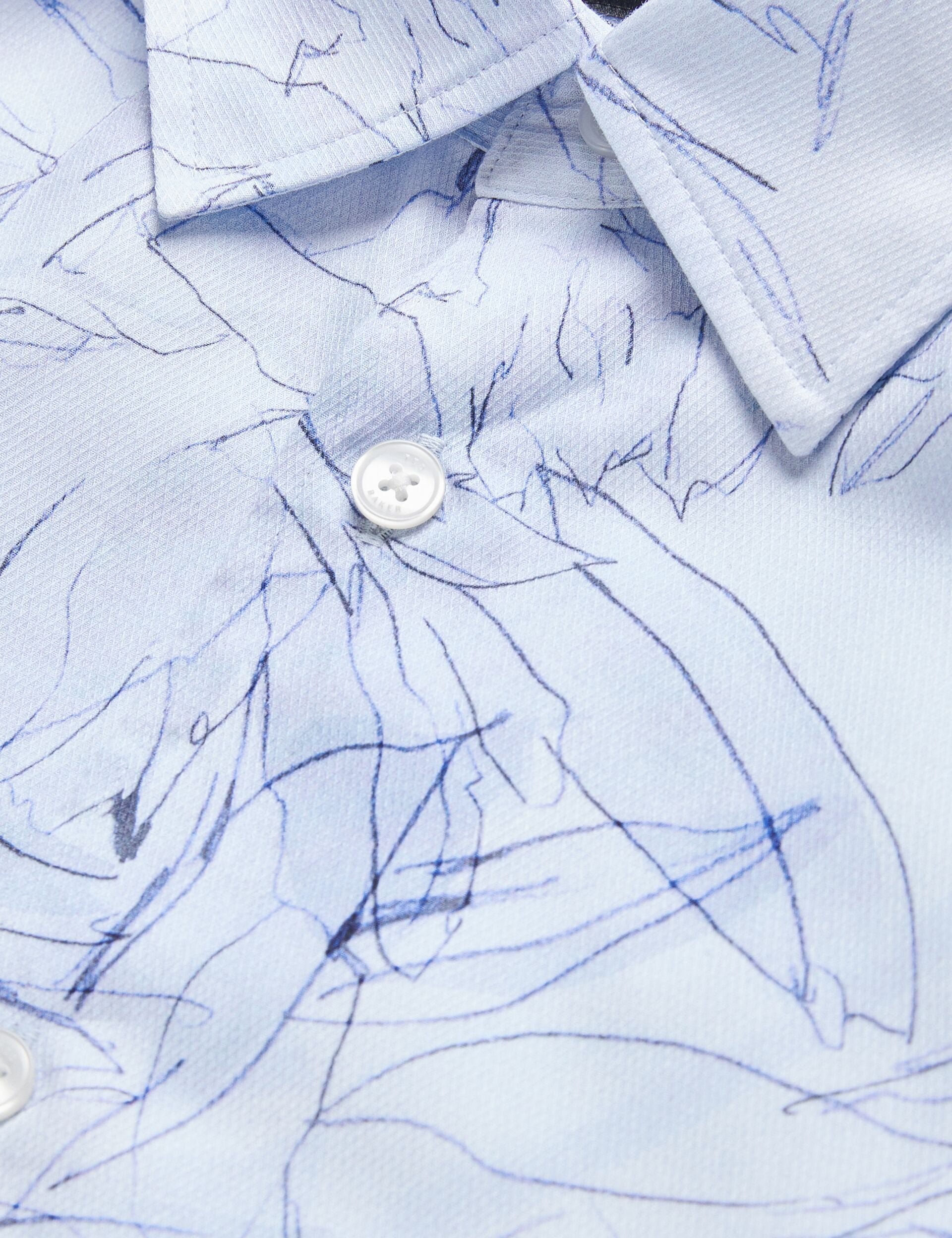 Men WALESBY - Sketched Floral Print Cotton Shirt - Ted Baker