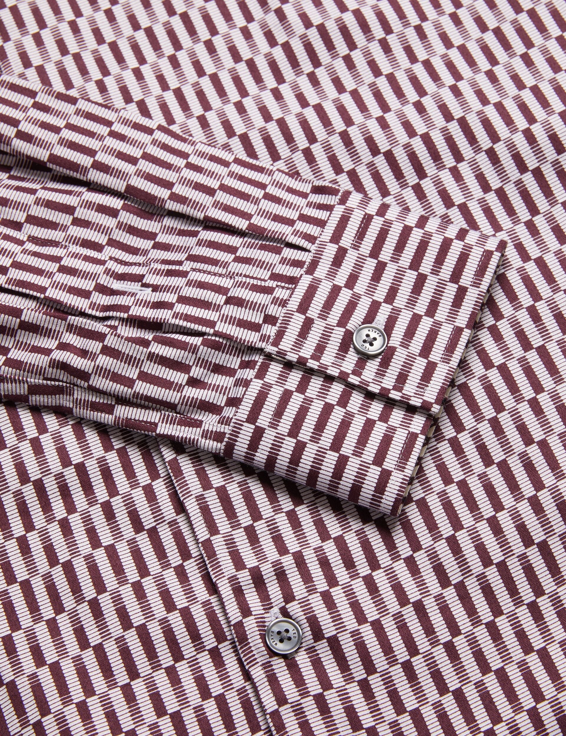 Men FRESTIN - Geometric Pattern Slim Long Sleeve Shirt - Ted Baker
