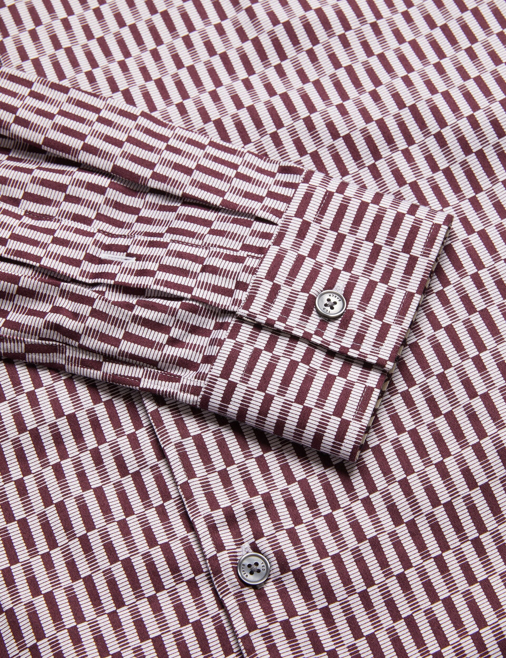 Men FRESTIN - Geometric Pattern Slim Long Sleeve Shirt - Ted Baker