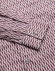Men FRESTIN - Geometric Pattern Slim Long Sleeve Shirt - Ted Baker