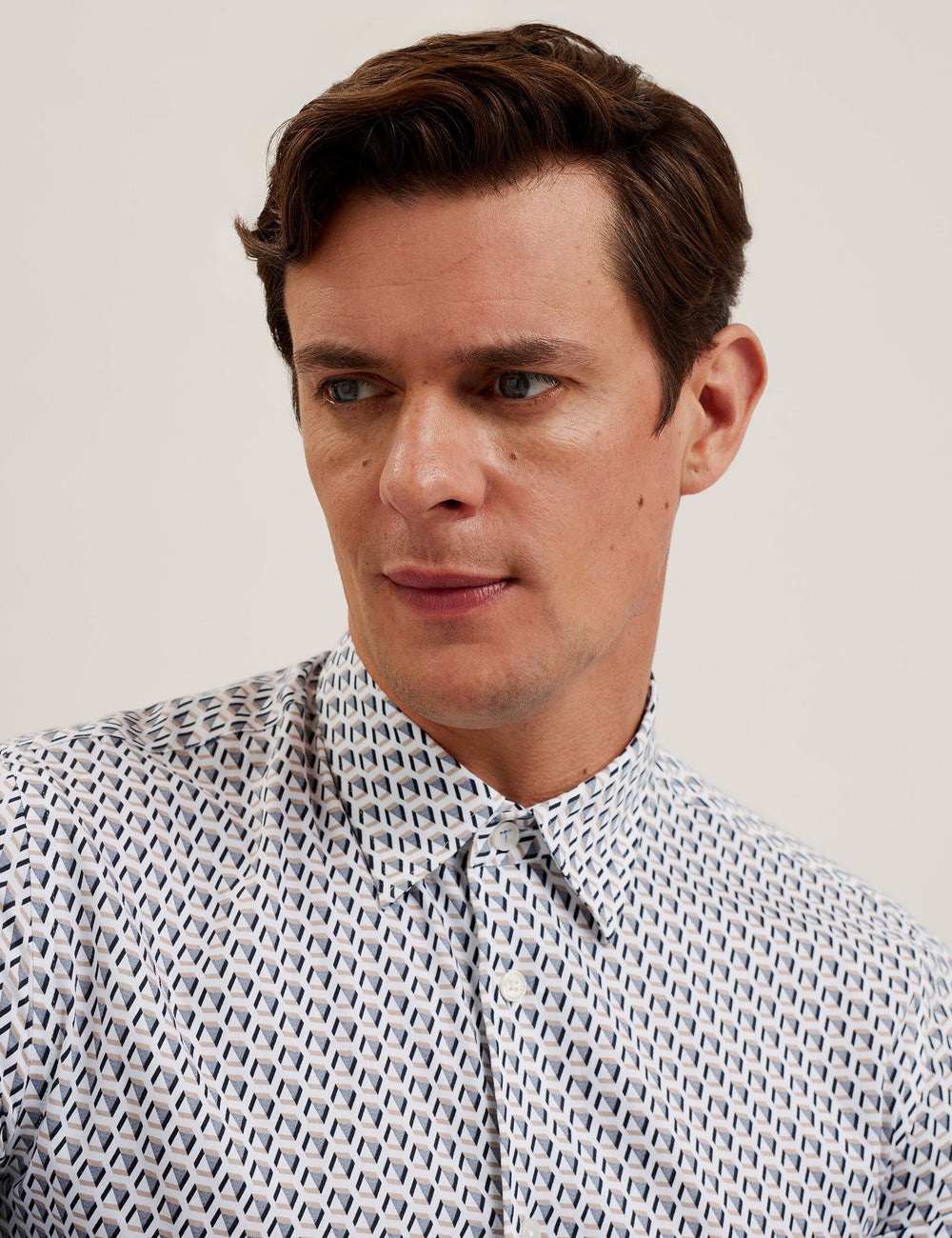 Men JOSHHY - Slim Fit Geometric Long Sleeve Shirt - Ted Baker