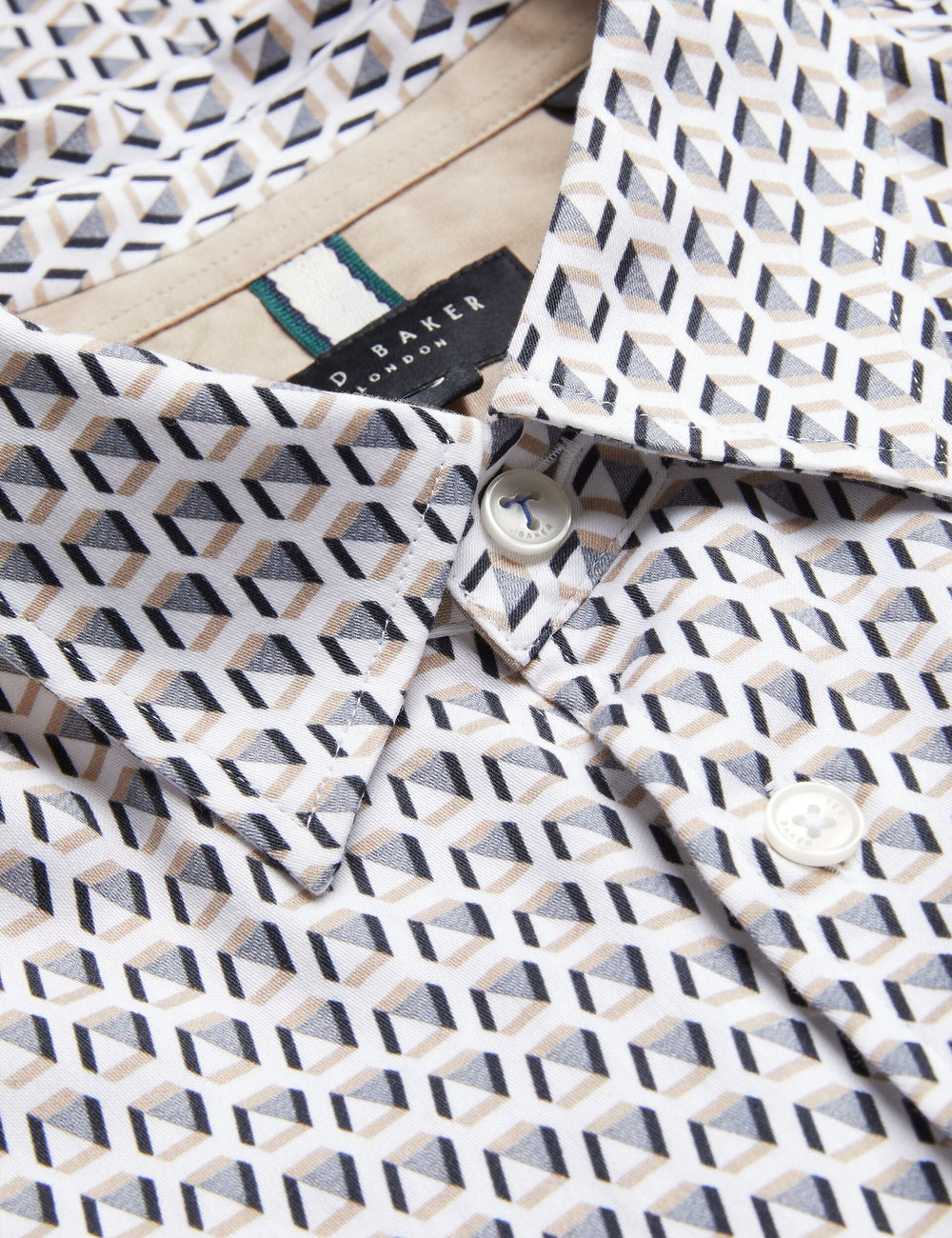 Men JOSHHY - Slim Fit Geometric Long Sleeve Shirt - Ted Baker