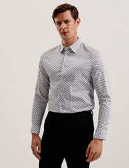 Men JOSHHY - Slim Fit Geometric Long Sleeve Shirt - Ted Baker