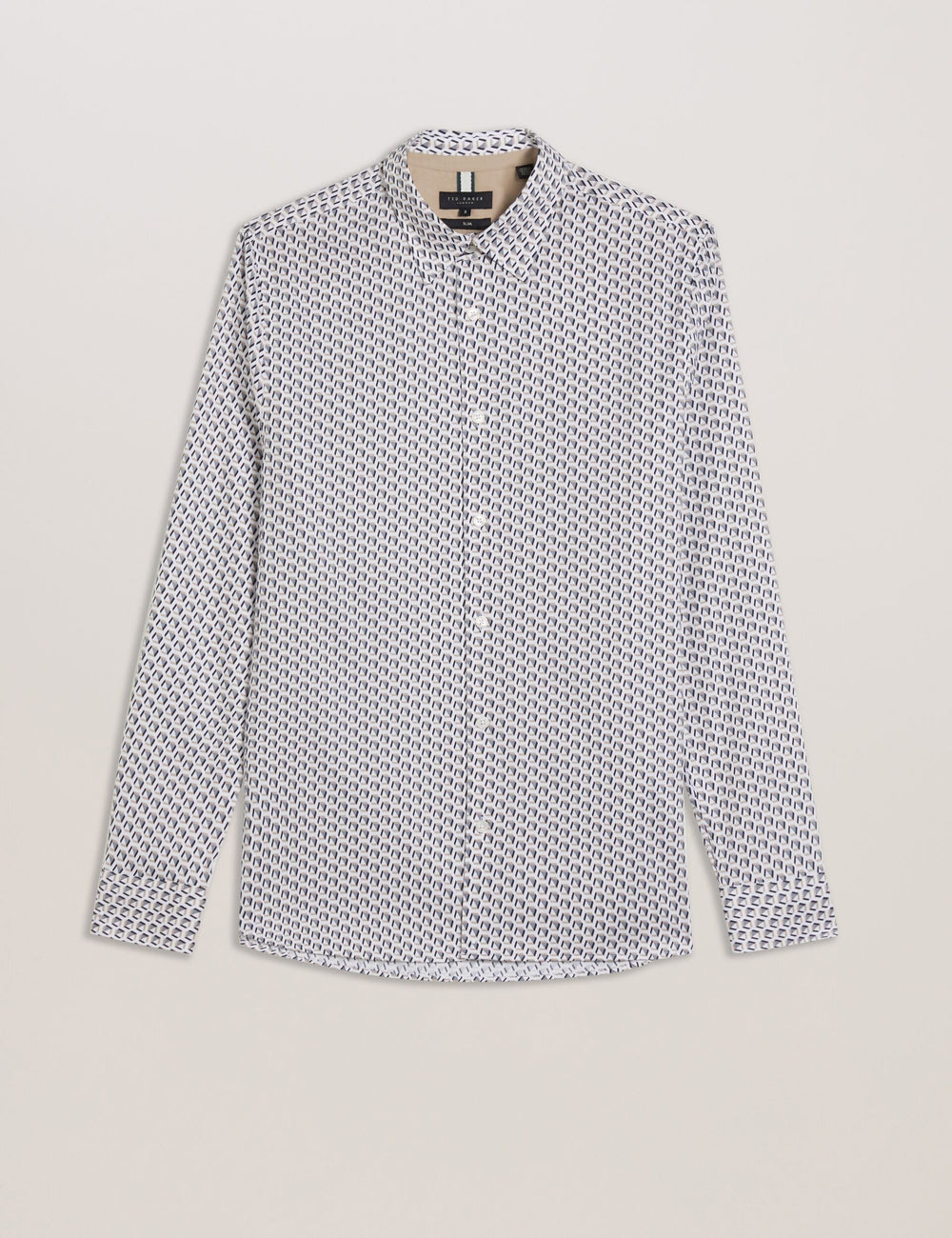 Men JOSHHY - Slim Fit Geometric Long Sleeve Shirt - Ted Baker