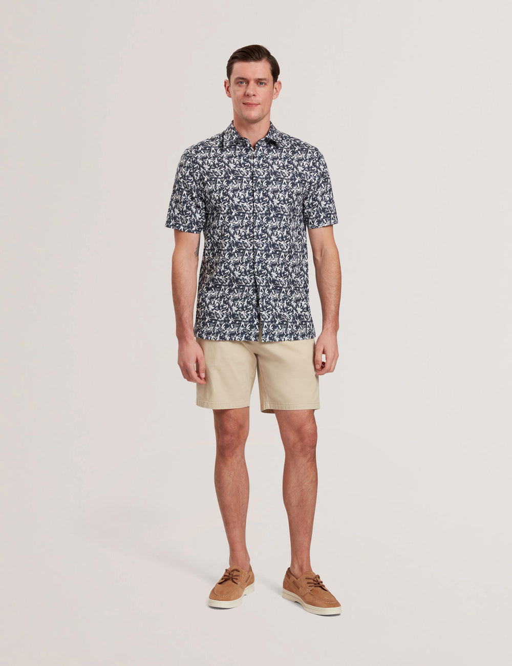 Men TAVARO - Short Sleeve Abstract Floral Print Shirt - Ted Baker