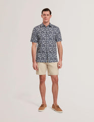 Men TAVARO - Short Sleeve Abstract Floral Print Shirt - Ted Baker