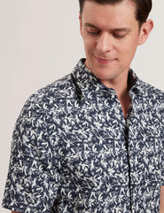 Men TAVARO - Short Sleeve Abstract Floral Print Shirt - Ted Baker