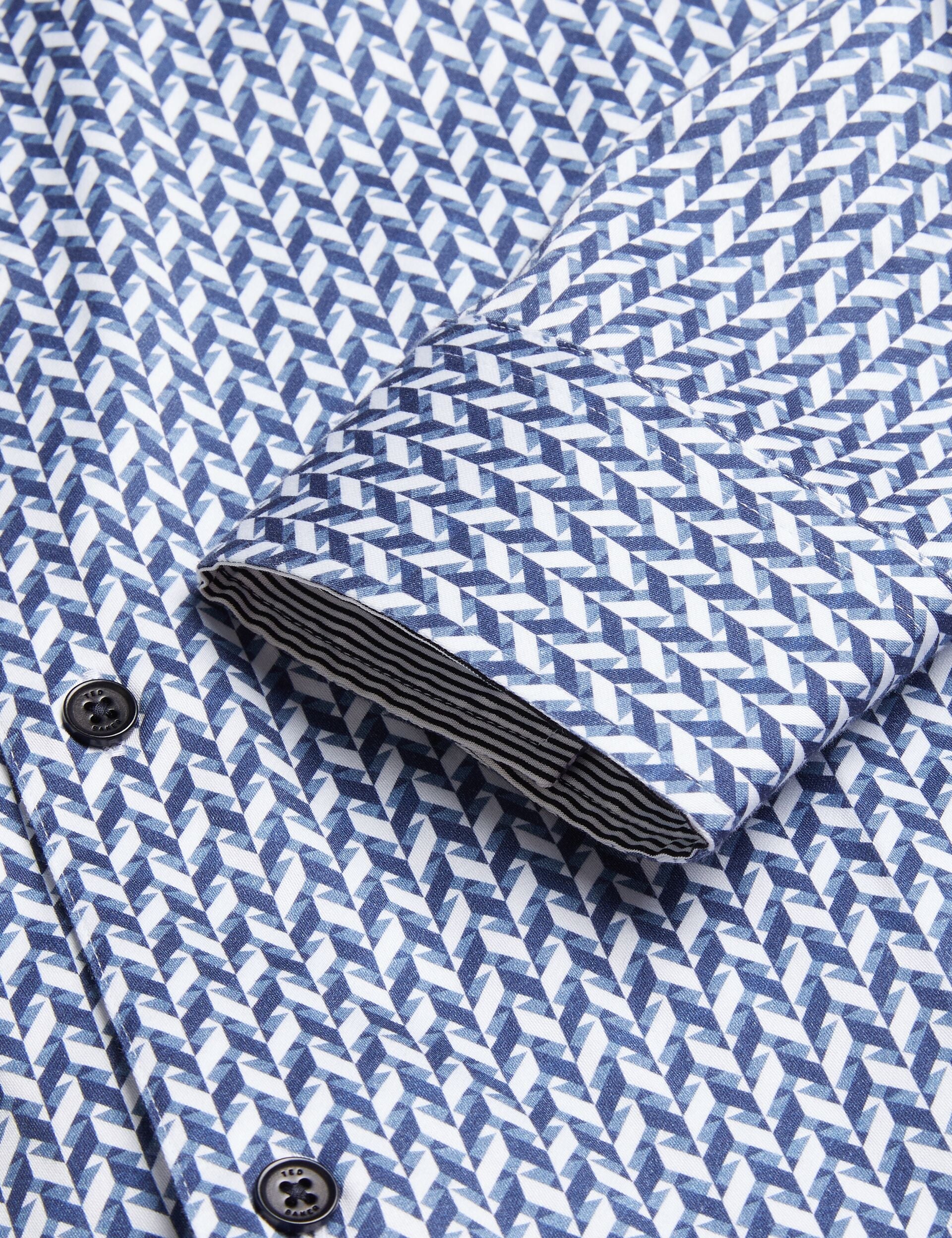 Men LACEBY - Geometric Print Long Sleeve Slim Shirt - Ted Baker