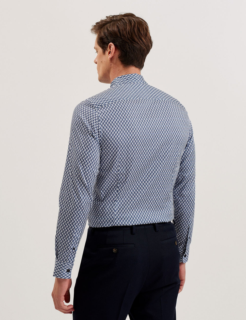 Men LACEBY - Geometric Print Long Sleeve Slim Shirt - Ted Baker