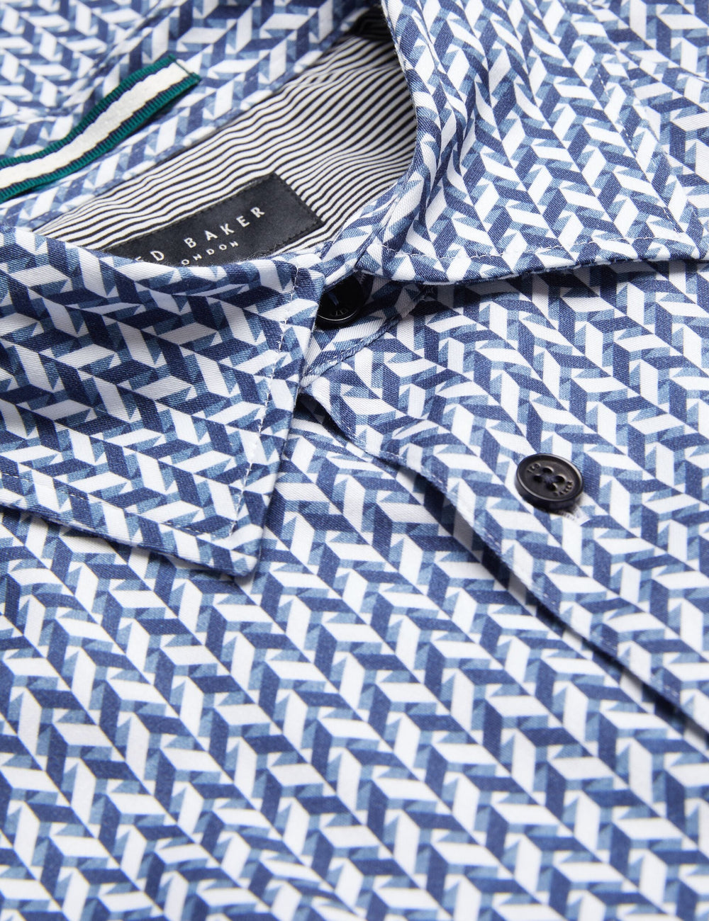 Men LACEBY - Geometric Print Long Sleeve Slim Shirt - Ted Baker