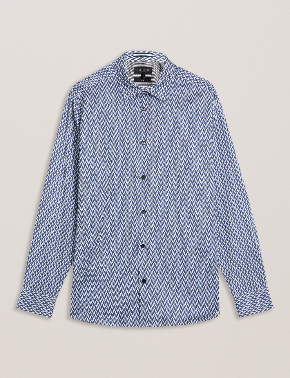Men LACEBY - Geometric Print Long Sleeve Slim Shirt - Ted Baker