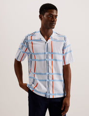 Men GARDON - Check Print Relaxed Short Sleeve Shirt - Ted Baker