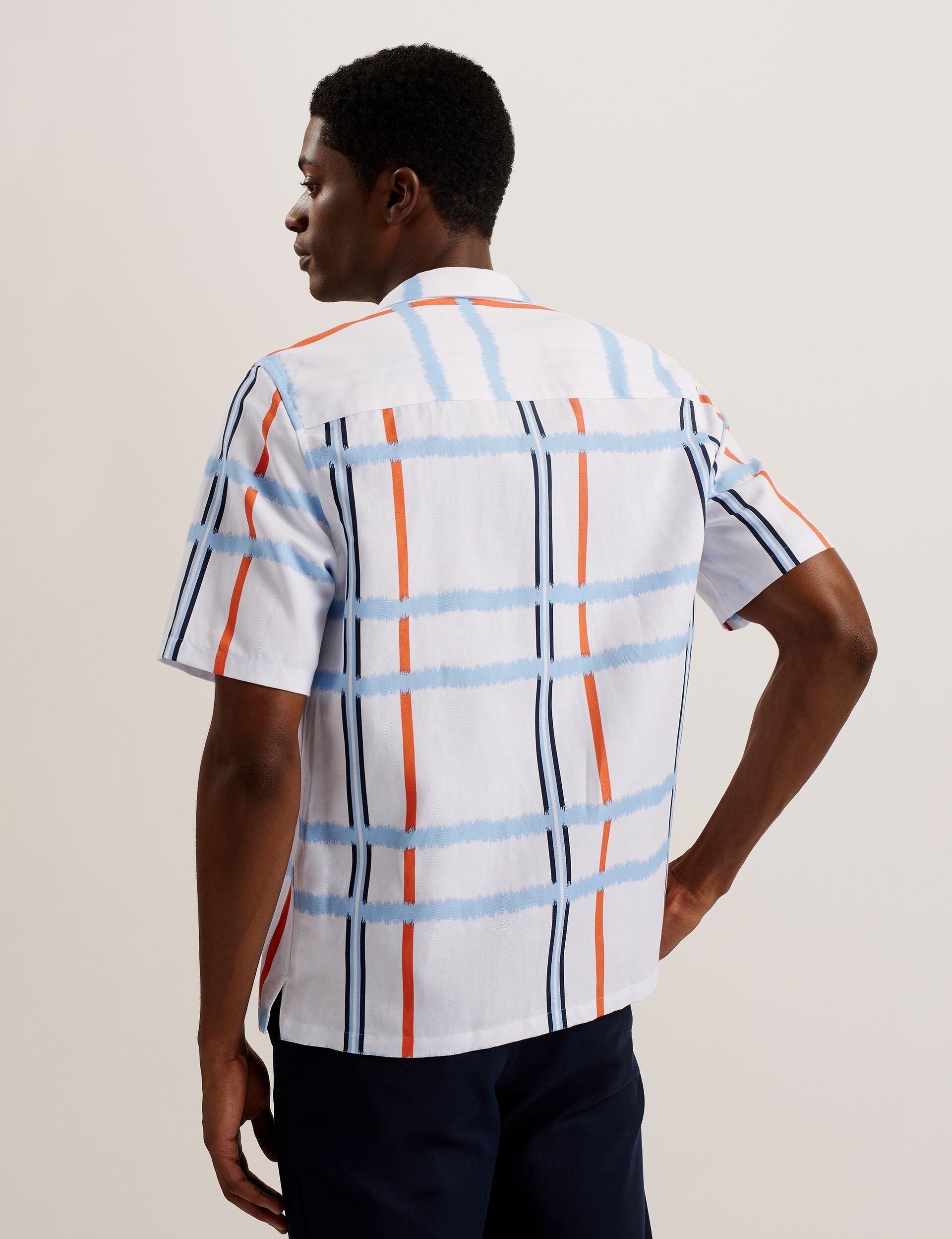 Men GARDON - Check Print Relaxed Short Sleeve Shirt - Ted Baker