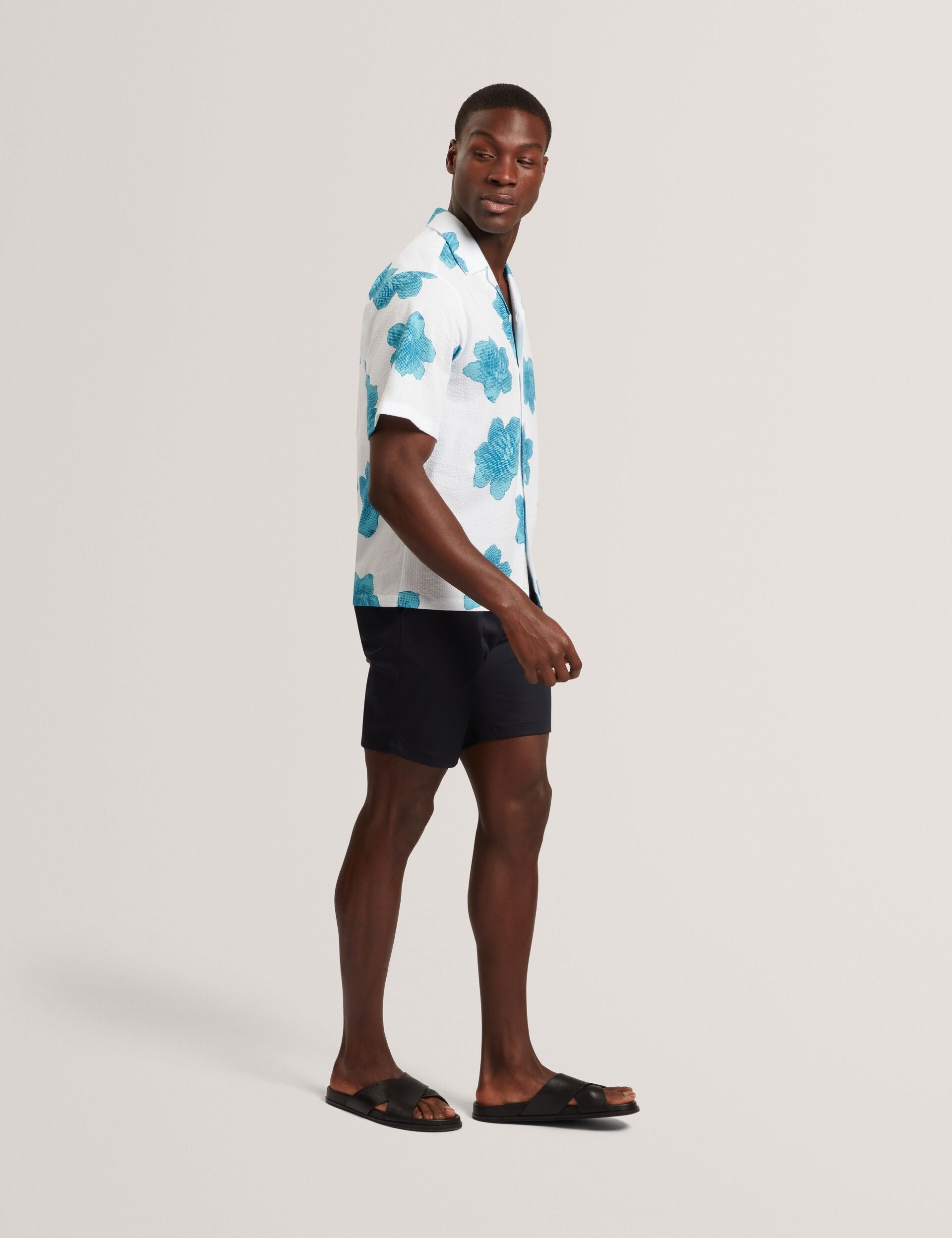 Men ATALAI Bold Floral Seersucker Short Sleeve Shirt - Ted Baker
