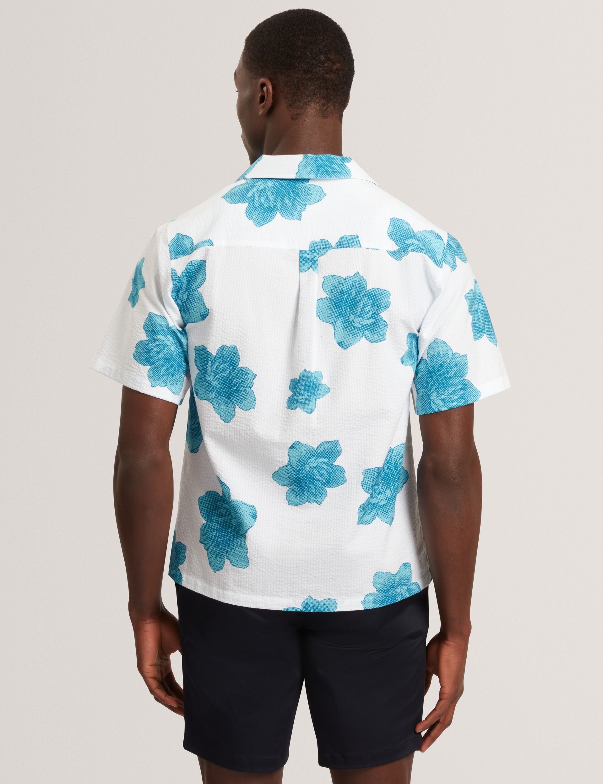 Men ATALAI Bold Floral Seersucker Short Sleeve Shirt - Ted Baker