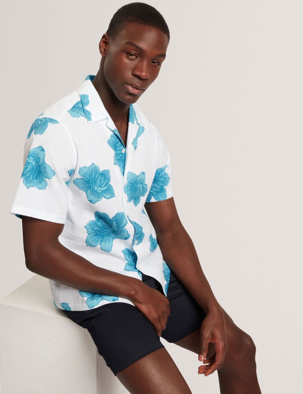 Men ATALAI Bold Floral Seersucker Short Sleeve Shirt - Ted Baker