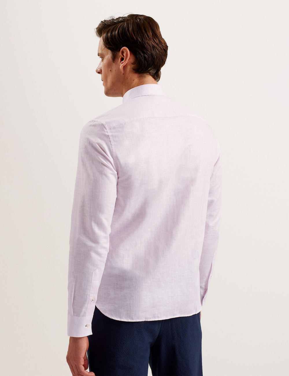 Men ROMEOS - Regular Fit Cotton Linen Long Sleeve Shirt - Ted Baker