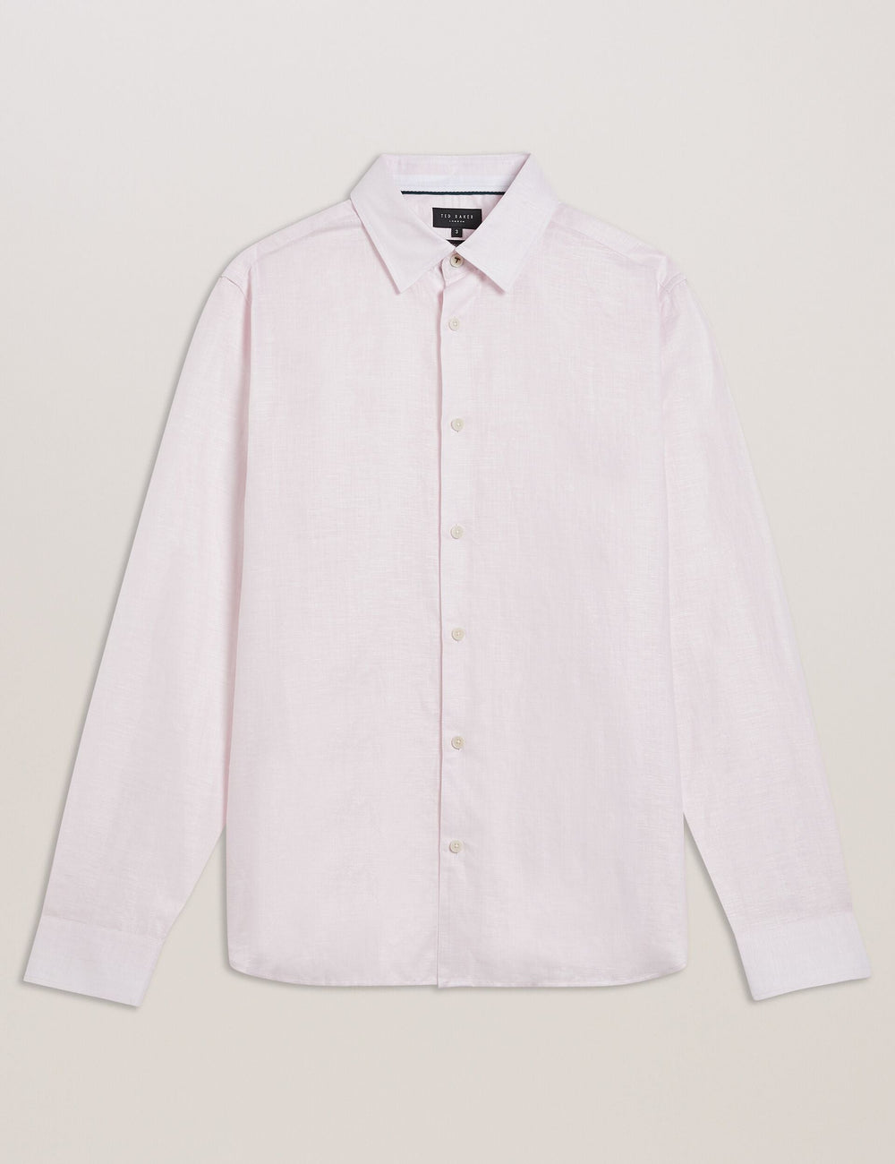 Men ROMEOS - Regular Fit Cotton Linen Long Sleeve Shirt - Ted Baker