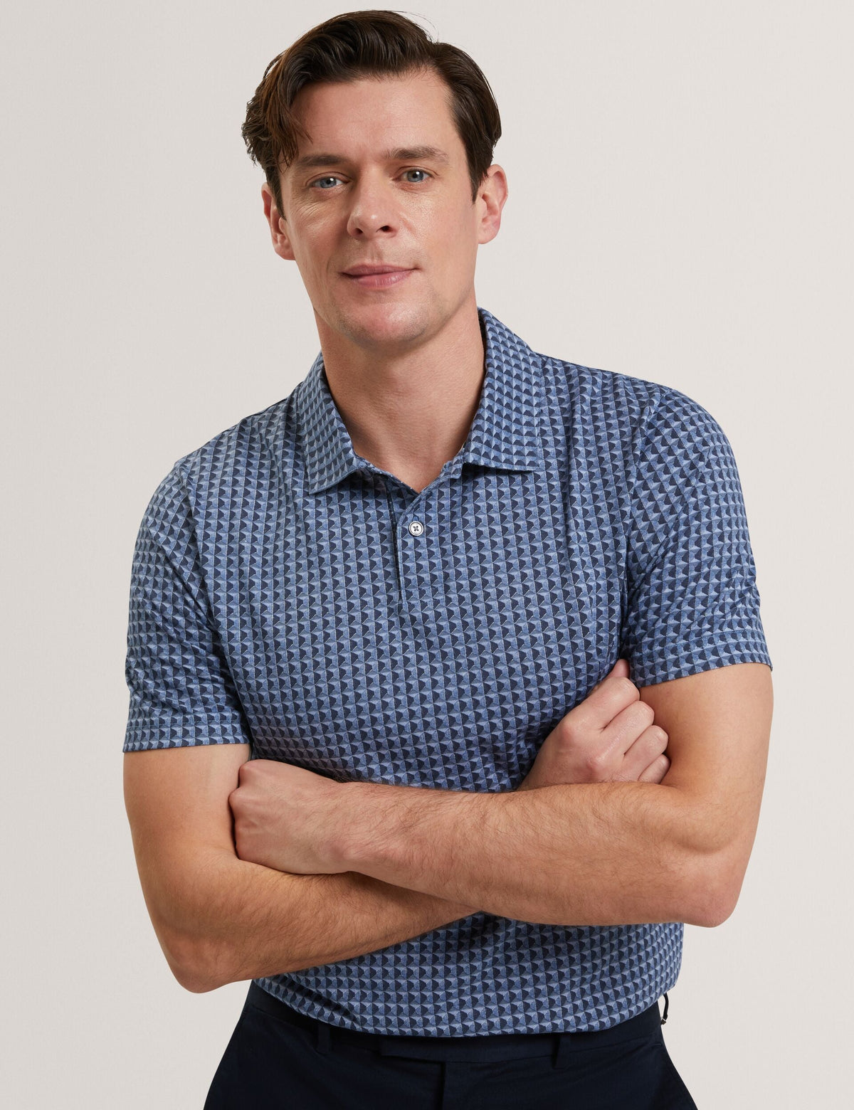 Men ZUMURUD Tile Print Cotton Short Sleeve Shirt - Ted Baker
