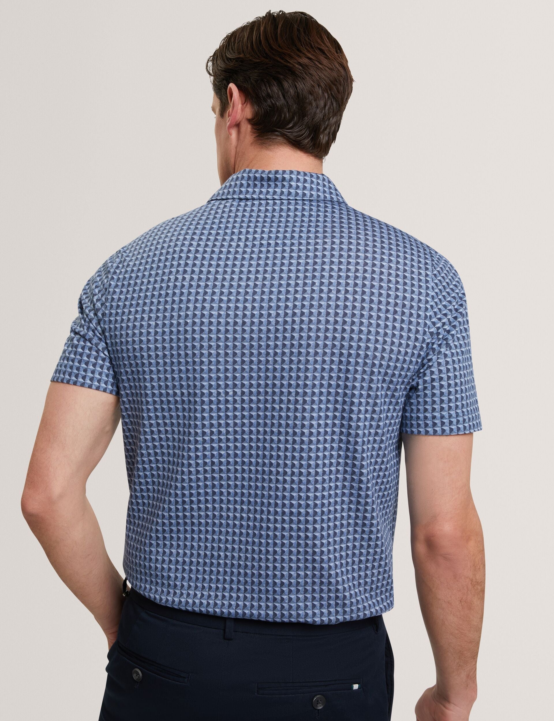 Men ZUMURUD Tile Print Cotton Short Sleeve Shirt - Ted Baker