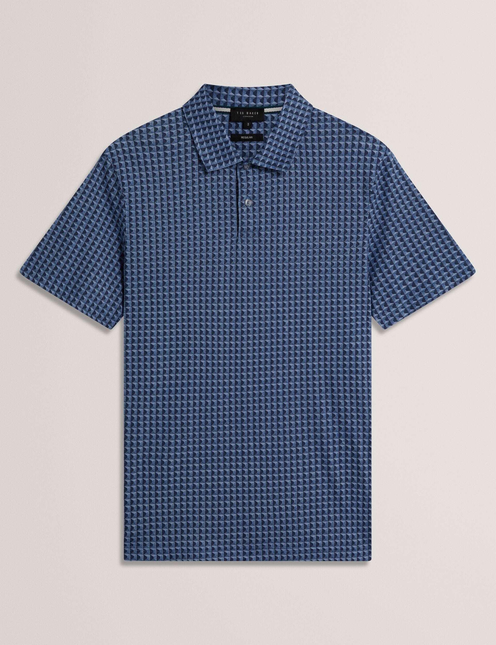 Men ZUMURUD Tile Print Cotton Short Sleeve Shirt - Ted Baker