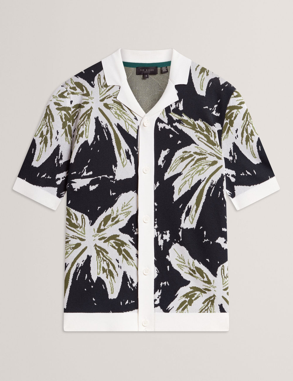Men KYES - Short Sleeve Knitted Leaf Shirt - Ted Baker