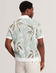 Men KYES - Leaf Print Knitted Short Sleeve Shirt - Ted Baker