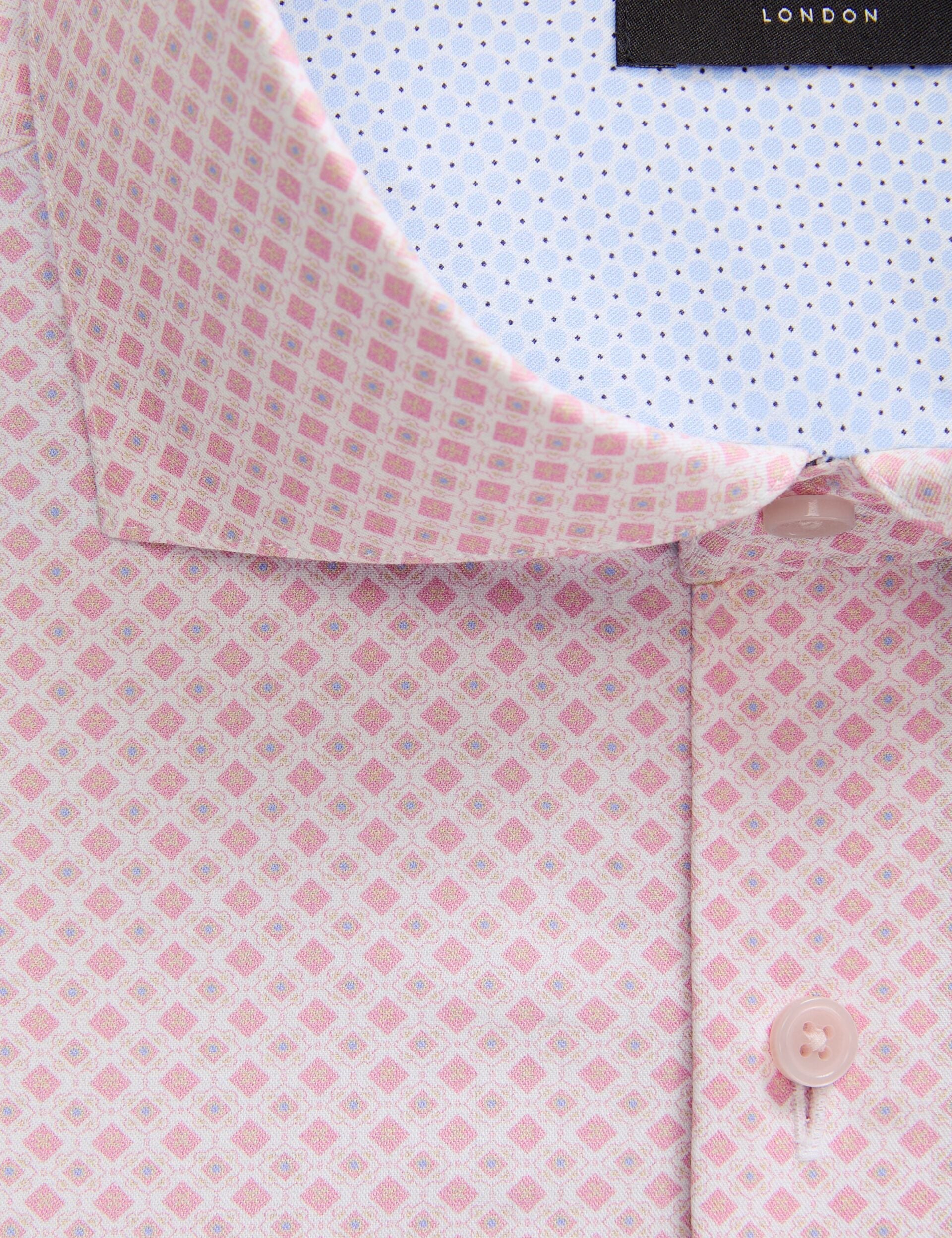 Men NANTUCKET Geo Print Stretch Cotton Slim Fit Shirt - Ted Baker