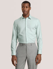 Men GENEVA Textured Stretch Cotton Slim Fit Shirt - Ted Baker