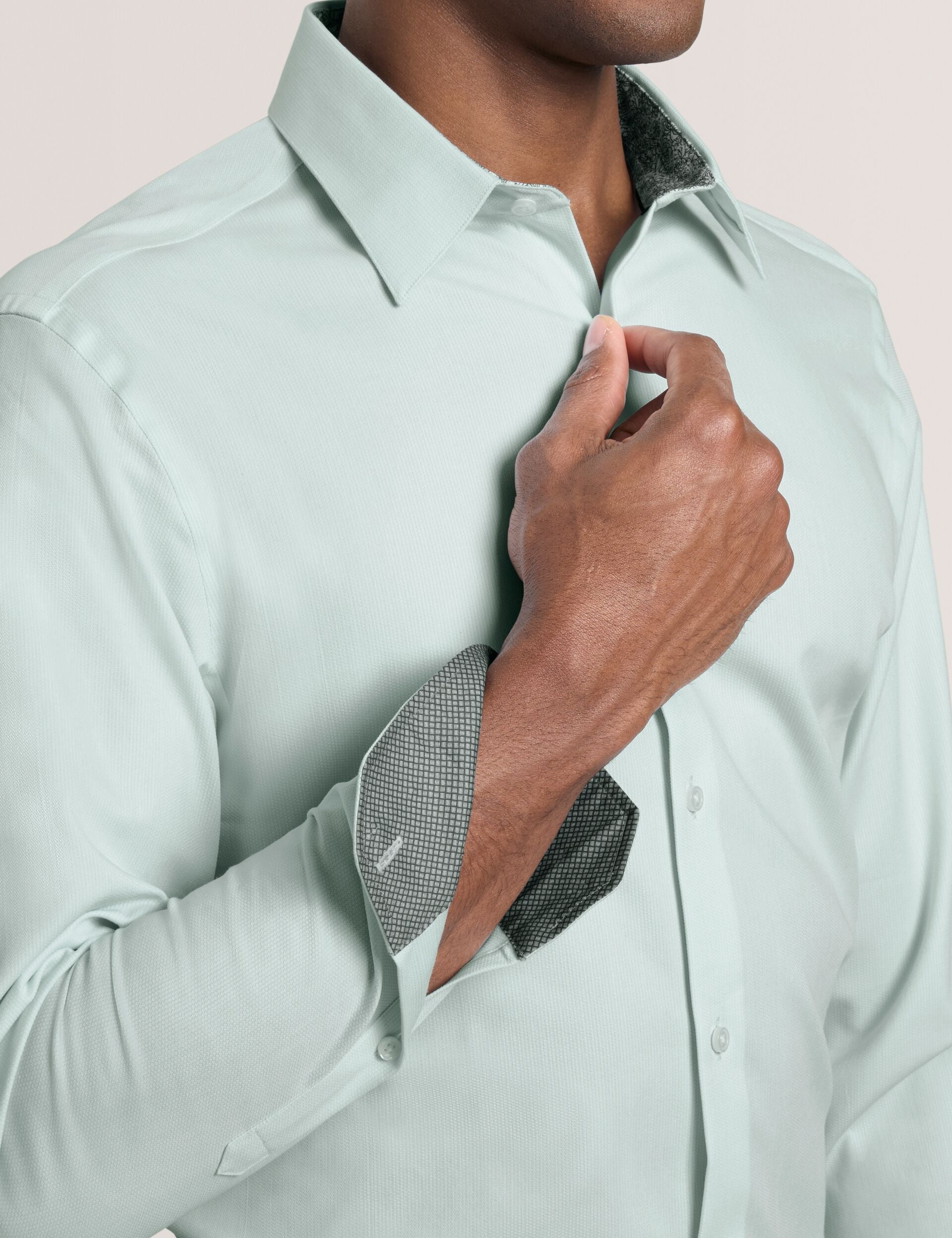 Men GENEVA Textured Stretch Cotton Slim Fit Shirt - Ted Baker