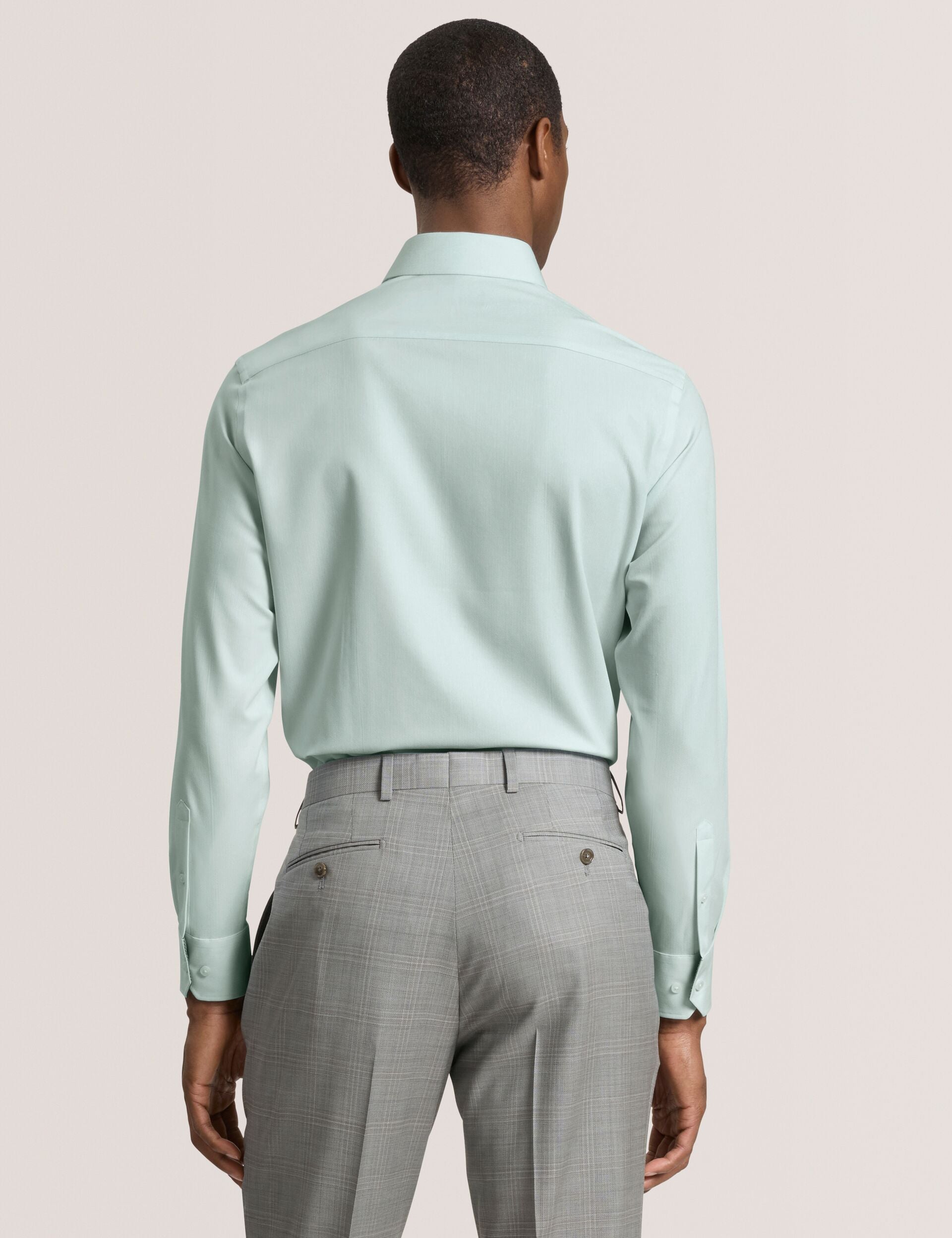 Men GENEVA Textured Stretch Cotton Slim Fit Shirt - Ted Baker