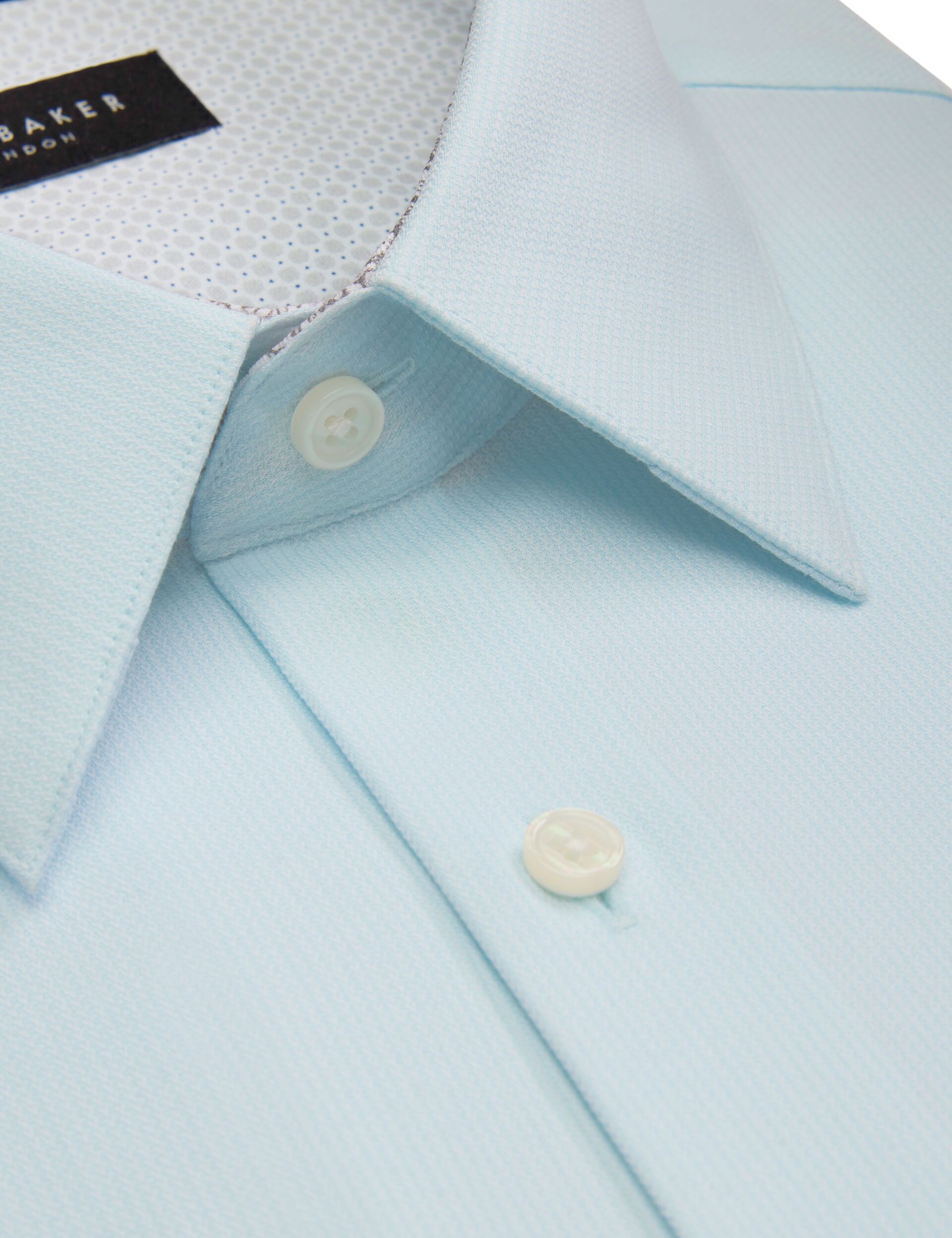 Men GENEVA Textured Stretch Cotton Slim Fit Shirt - Ted Baker