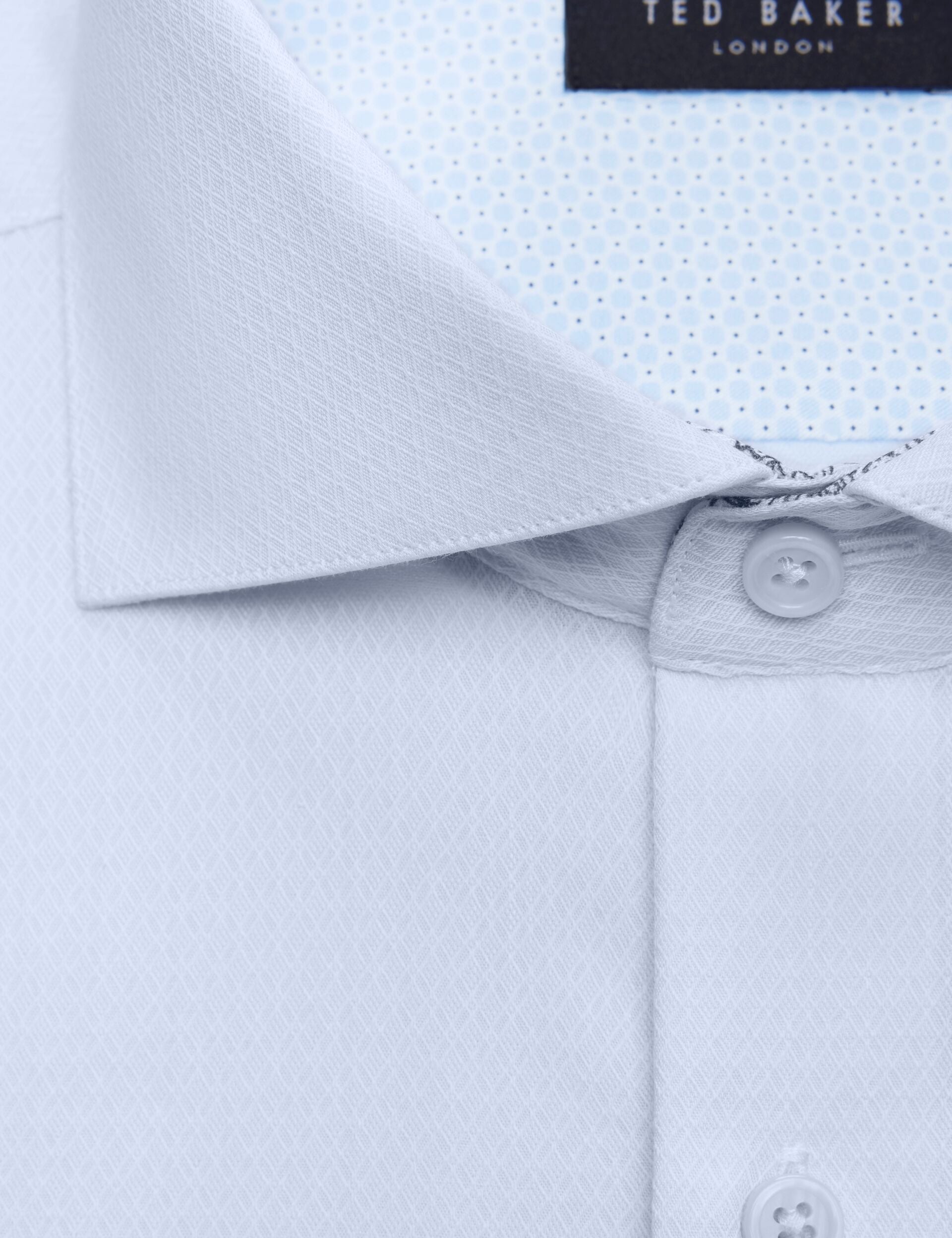 Men NANTUCKET Geo Texture Stretch Cotton Slim Fit Shirt - Ted Baker