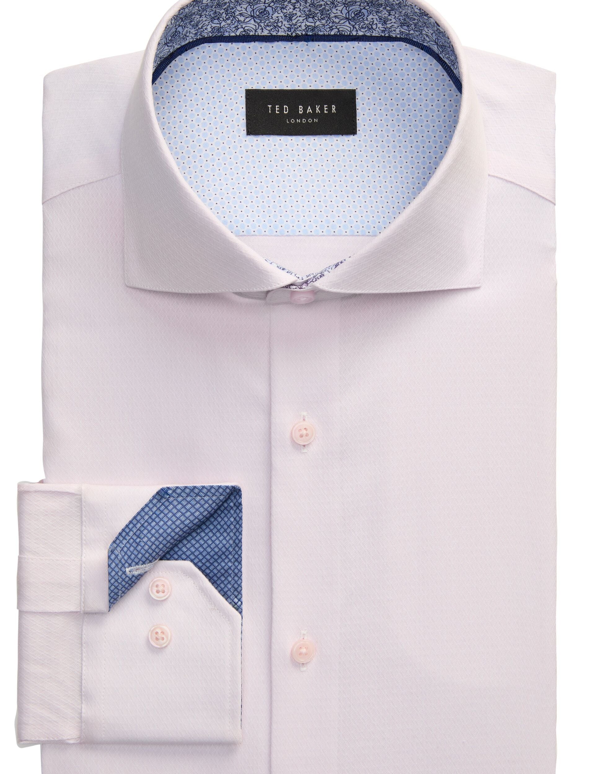 Men NANTUCKET Geo Texture Stretch Cotton Slim Fit Shirt - Ted Baker