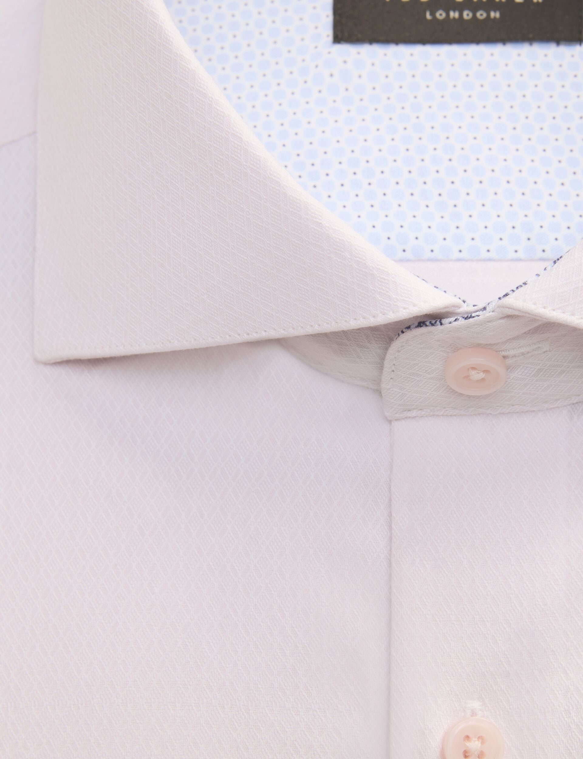 Men NANTUCKET Geo Texture Stretch Cotton Slim Fit Shirt - Ted Baker
