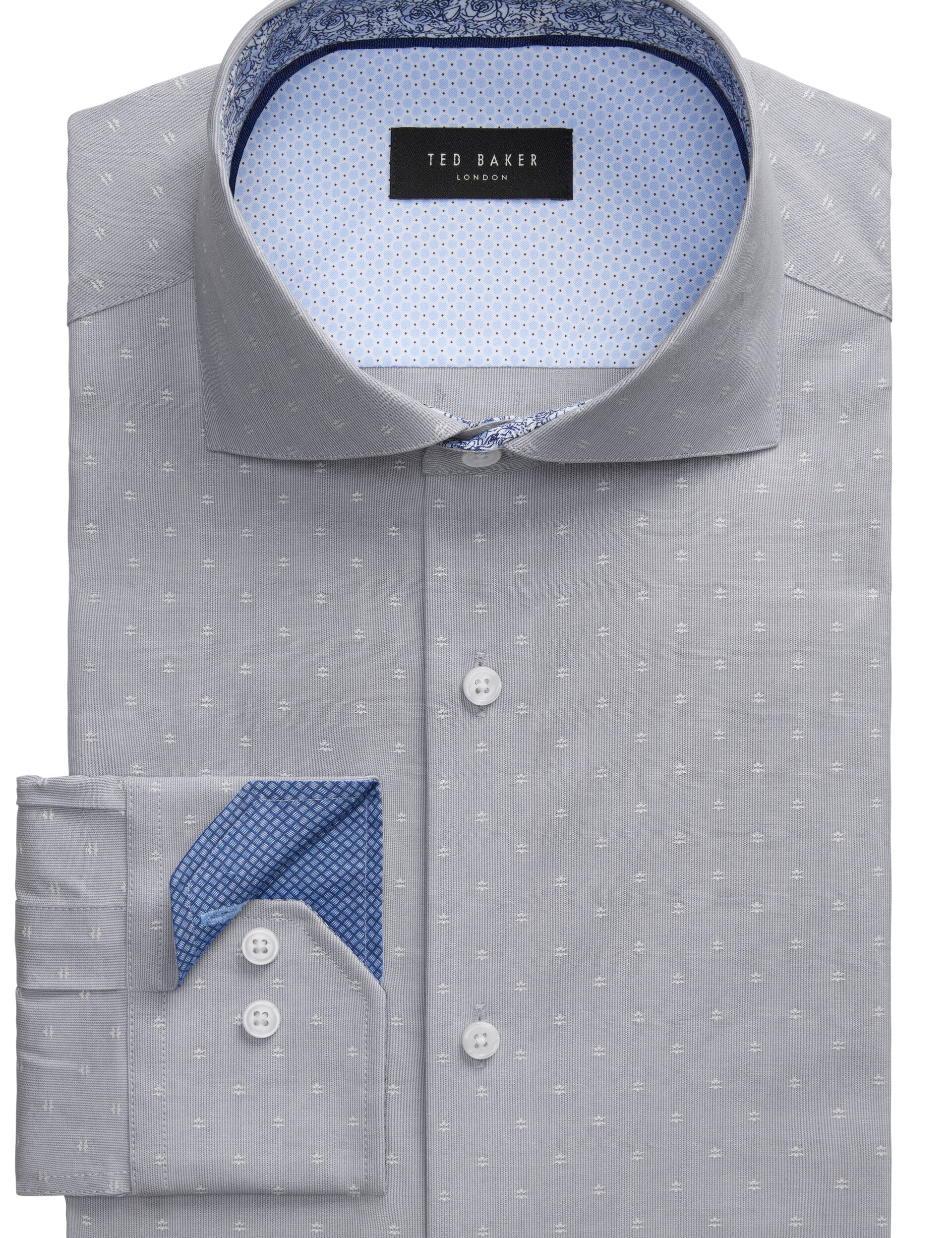 Men NANTUCKET Dobby Stretch Cotton Slim Fit Shirt - Ted Baker
