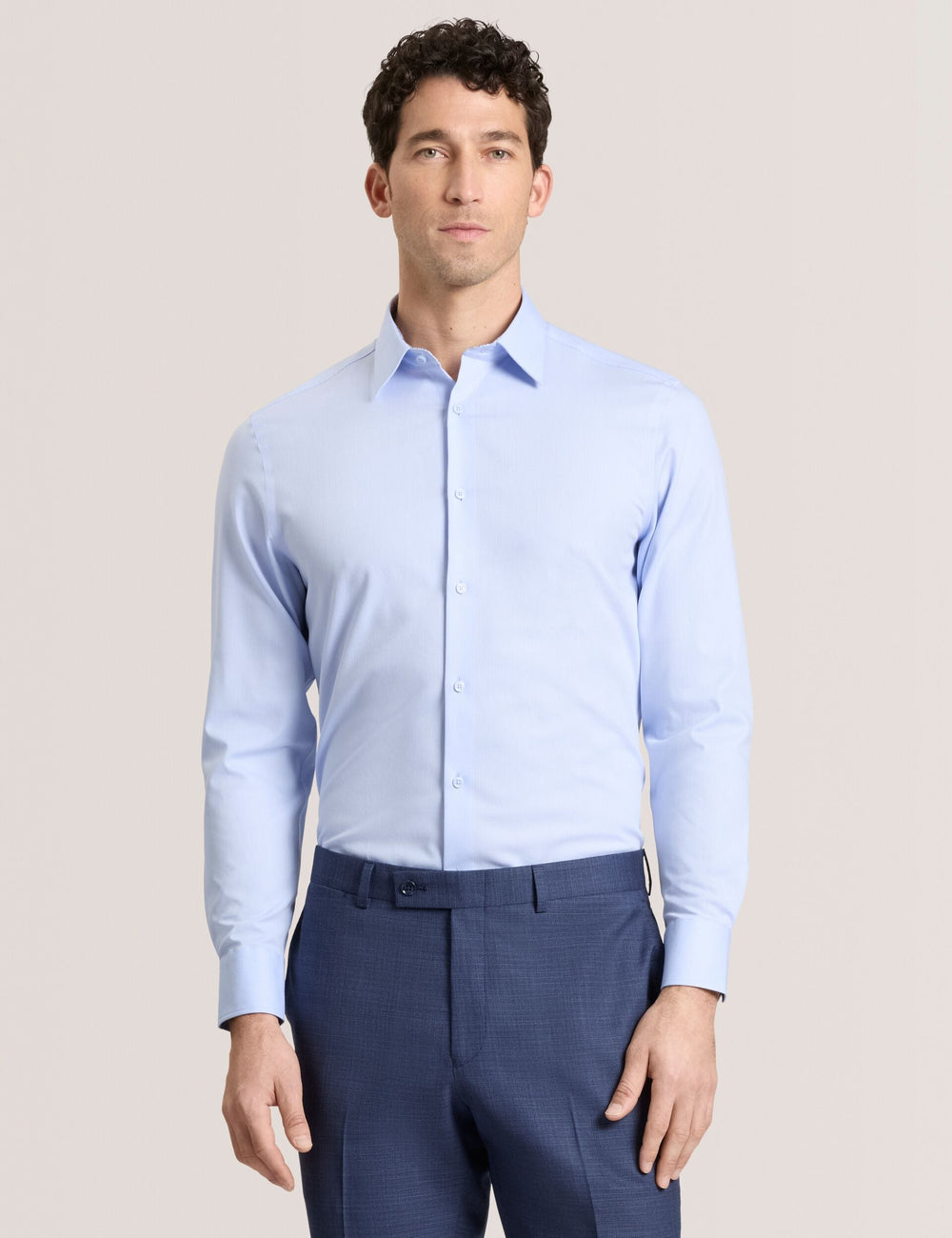 Men GENEVA Textured Stretch Cotton Slim Fit Shirt - Ted Baker