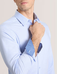 Men GENEVA Textured Stretch Cotton Slim Fit Shirt - Ted Baker